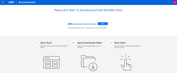 Start ARIS download client